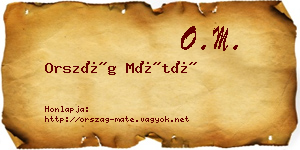 Ország Máté névjegykártya