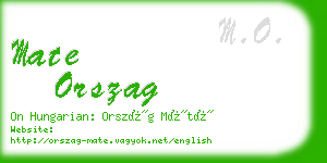 mate orszag business card